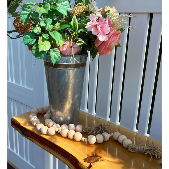 Chunky Wooden Beaded Tassel Garland - Picture 5 of 10